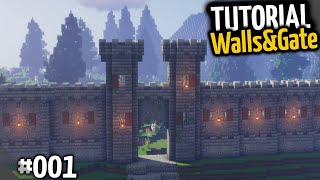 Minecraft: Castle Walls and Gate (TUTORIAL) #001