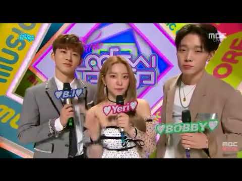 IKON BOBBY AND  B.I TOGETHER  WITH RED VELVET YERI MC IN SHOW MUSIC CORE