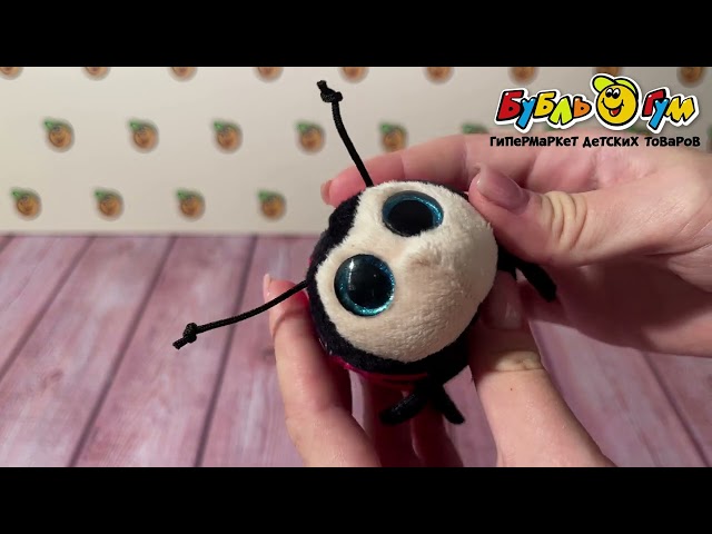 Игрушка мягкая Божья коровка глазастик 8см  - видео