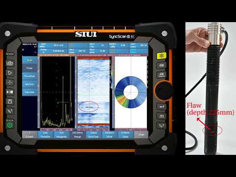 PA ring probe for bolt (Flaw depth 225mm)