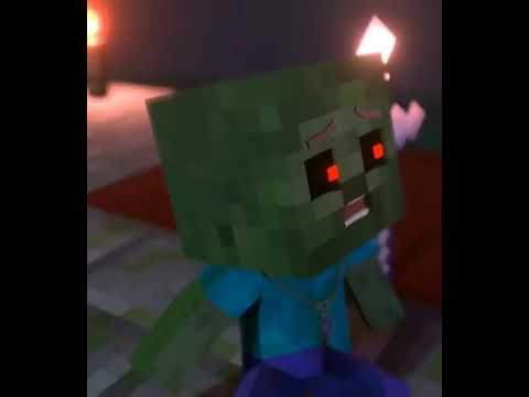 Minecraft school Baby fat bad Zombie and Hero Steve Sad fighting MINECRAFT SHORTS ANIMATION