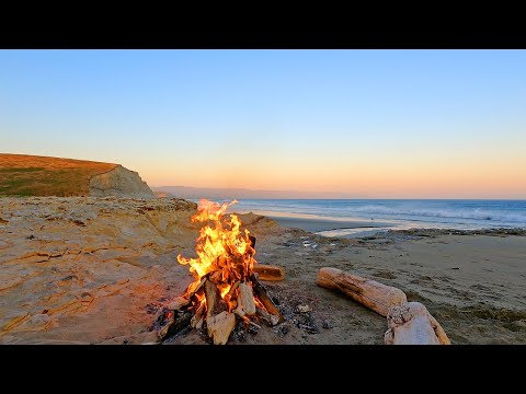 Beach Bonfire at Sunset: Relaxing Ambience For a Cozy Autumn Evening