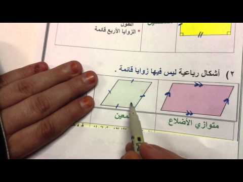 الصف الخامس الوحدة الخامسة درس (13- 4)      الاشكال الرباعية