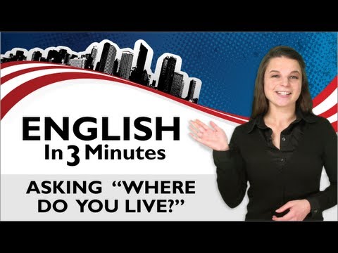 Part of a video titled Learn English - English in Three Minutes - Asking "Where do you live?"