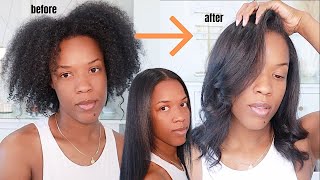 HOW TO: SILK PRESS AT HOME ON NATURAL TYPE 4 HAIR| CURLY TO STRAIGHT + TRIM