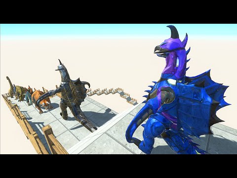 BLUE GIGAN and GRAY GIGAN DEATH FALL - Animal Revolt Battle Simulator