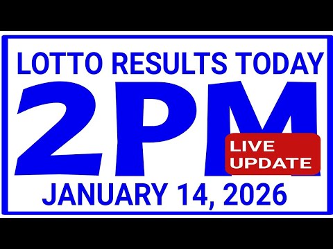 2PM DRAW Lotto Results Today January 14, 2026 swertres results 2d 3d Ez2 pcso olrt3d
