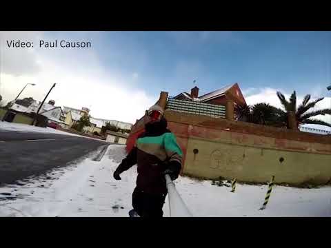 Snowboarding the streets of Felixstowe