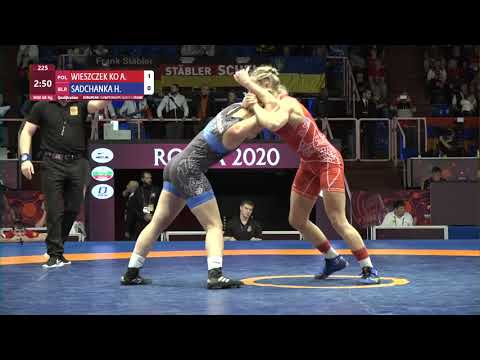 Qual. WW - 68 kg: A. WIESZCZEK KO (POL) v. H. SADCHANKA (BLR)