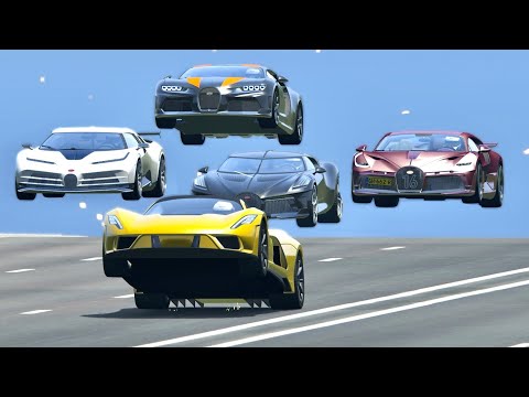 Hennessey Venom F5 vs Bugatti Hypercars - Drag Race 20 KM