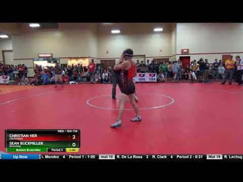 MEN 104-110 Sean Buckmiller Wyoming Vs Christian Her California