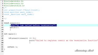C Programming Language Video Tutorials for Beginners  98  exit, atexit,  Exit Functions 2