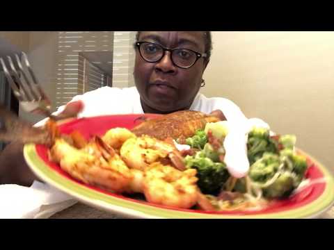 Sunday Dinner Mukbang - Catfish, Shrimp and Loaded Broccoli
