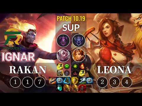 FLY IgNar Rakan vs Leona Sup - KR Patch 10.19