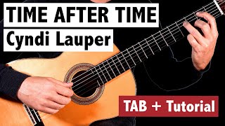 Time After Time - Cyndi Lauper - FINGERSTYLE Guitar Tutorial