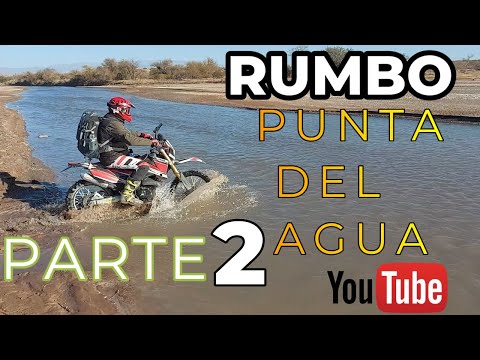 El rio nos pone una barrera. Punta del Agua. Aventura en moto. Travesía en el desierto.