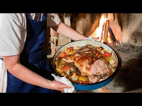 Open fire traditional Lamb Peka recipe