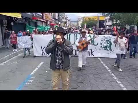 Movilización indígena avanza en el centro de Ibarra