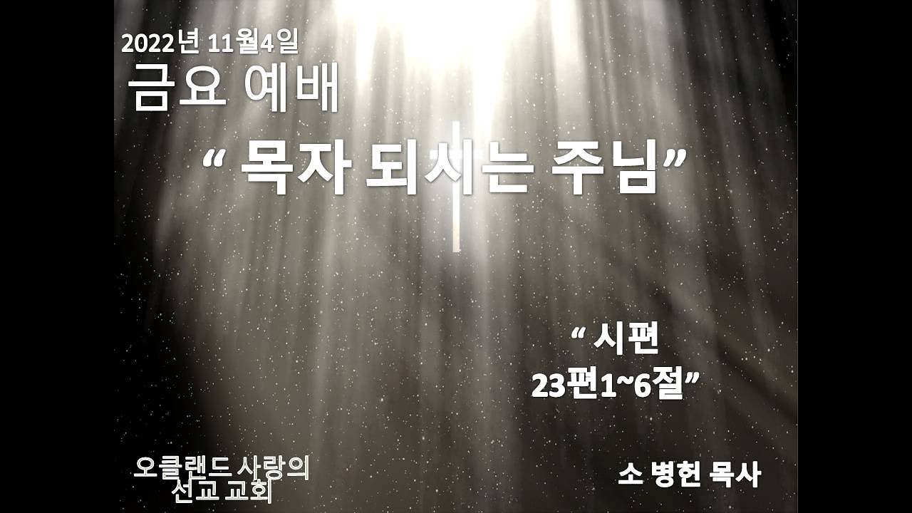 11월4일2022년 금요 예배/"목자 되시는 주님"