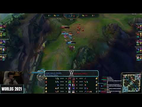 Caedrel Reacts Baus Solo Kill on Armut - Insta Flash Sion and Gets the Kill - Worlds 2021 Bootcamp