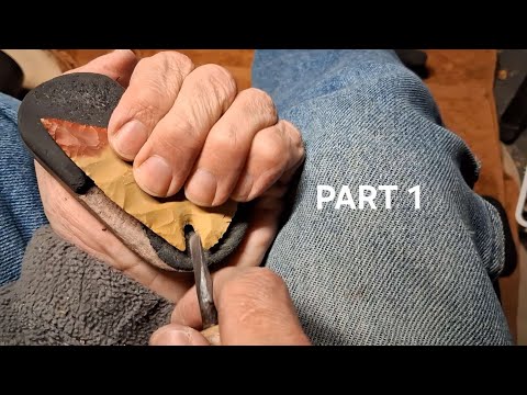 2268 - Part 1/2 - Tutorial - Notching the Mookaite #flintknapping 