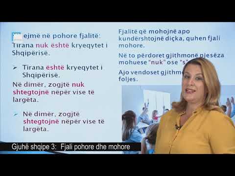 Gjuhë shqipe 3 - Fjali pohore dhe mohore