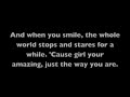 Just The Way You Are- Bruno Mars (Lyrics on Screen)
