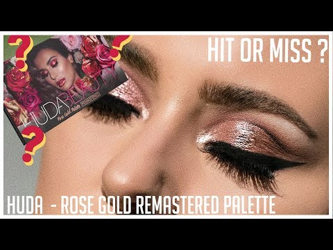 HUDA BEAUTY ROSE GOLD REMASTERED PALETTE - TUTORIAL + REVIEW