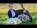 traditional albanian cheese made from fresh cow s milk mix of rural life albania.