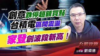 創意跌停超額買點，台積電區間震盪，家登創波段新高！｜台股攻略｜劉烱德 (圖)