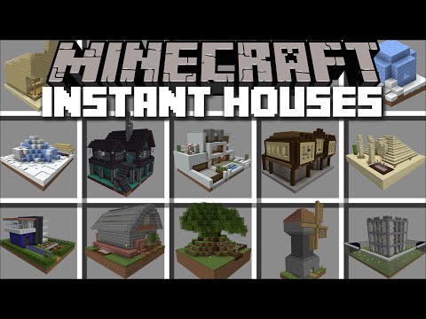 Minecraft INSTANT PREFAB HOUSE MOD / INSTANTLY SPAWN STRUCTURES w/ JAIL AND ZOO !! Minecraft Mods