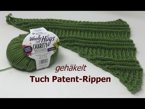 Scarf with patent ribs - easy crochet - Woolly Hugs