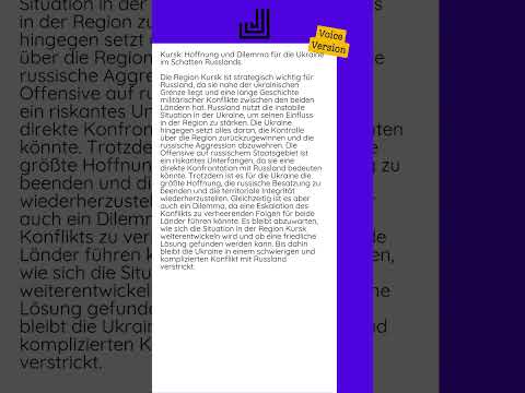 14.10.2024 - Kursk: Hoffnung und Dilemma für die Ukraine im Schatten Russlands...