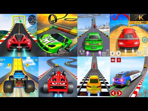 ramp car stunt free, crazy car drive, impossible car trucks 3d, all game links...
