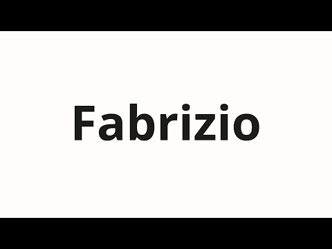 How to pronounce Fabrizio