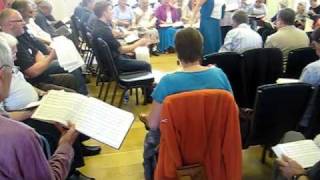 Jill leading number 504, Wood Street, at the UK Sacred Harp Convention 2010