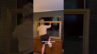 How to DIY a Frame TV dupe! ✨ 🍷/5 #diy #frametv #tvart #livingroom