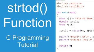 Download the video "strtod() Converts String To Double And Returns Remaining String Portion | C Programming Tutorial"