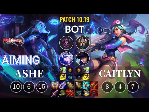 KT Aiming Ashe vs Caitlyn Bot - KR Patch 10.19