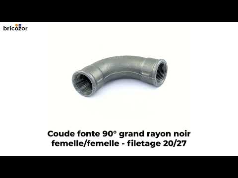 Courbe fonte 90° grand rayon femelle / femelle noir - référence 2 CODITAL