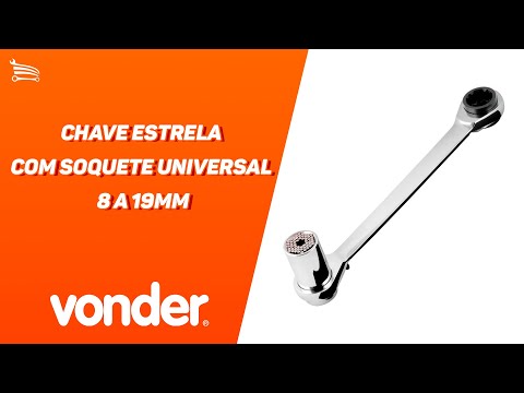 Chave Estrela com Soquete Universal 8 a 19mm VONDER-3608000819 - Video