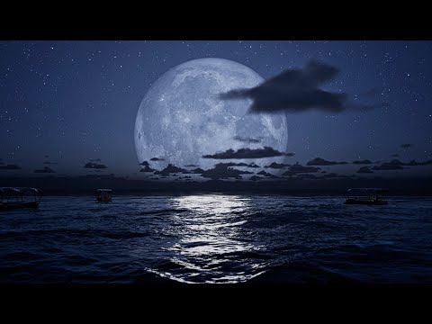 Full Moon Ocean Ambience | Night Wave Sound for Sleep | Lunar ASMR
