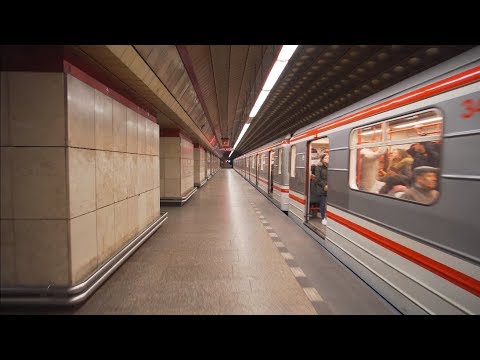 Czech Republic, Prague, metro ride from Malostranská to Staroměstská