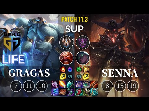 GEN Life Gragas vs Senna Sup - KR Patch 11.3