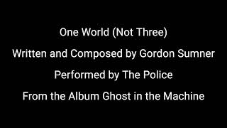 One World (Not Three) with Lyrics (The Police: Ghost in the Machine 1981)