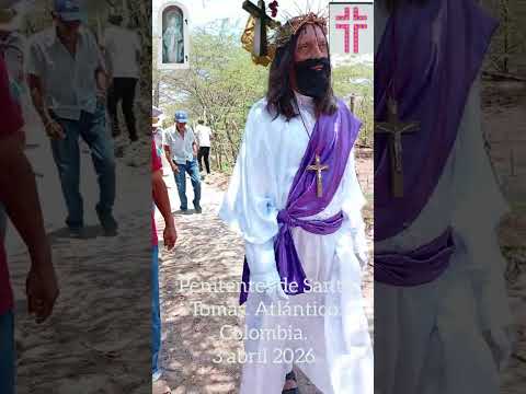 Penitentes. Viernes Santo. Semana Santa 3 de abril 2026. Santo Tomás Atlántico. Colombia.