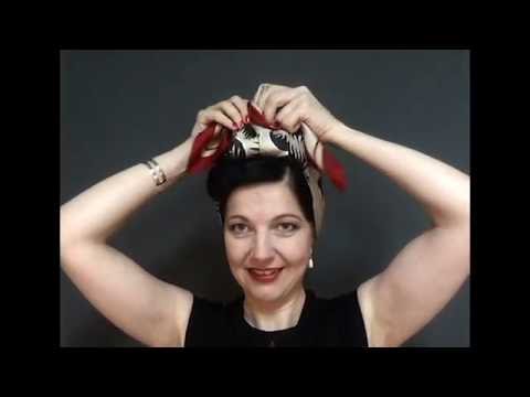 Vecona Vintage - How to tie a silk scarf Part 4 - The 1940s Turban