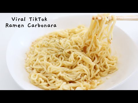 VIRAL TIKTOK INSTANT RAMEN CARBONARA | SUPER CREAMY AND CHEESY!!