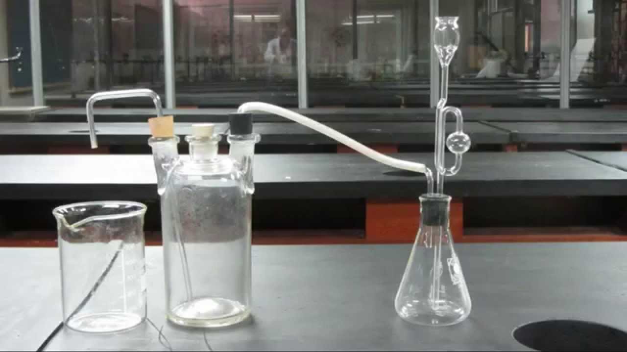 Frasco de Woolf y tubo de seguridad. Técnica de laboratorio