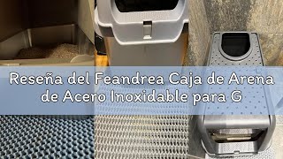 Reseña del Feandrea Caja de Arena de Acero Inoxidable para Gatos con Tapa Abatible, Arenero XL, a Pr
